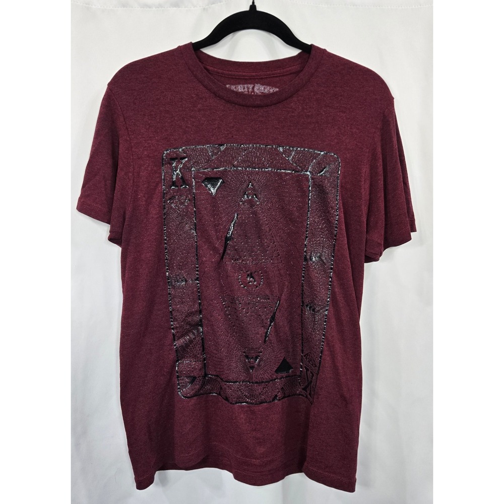 Eighty Eight Mens M T-Shirt Maroon King of Diamonds Graphic Tee Short Sleeve